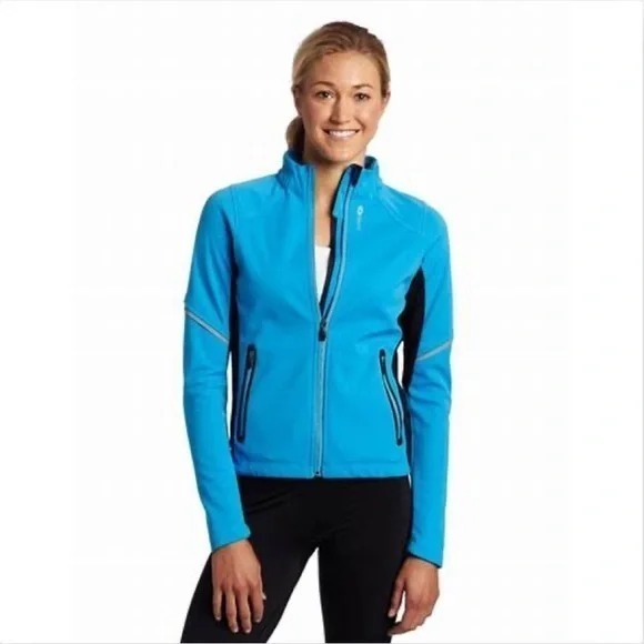 SUGOI Jackets & Blazers - Sugoi Sz M‎ Firewall 220 Full Zip Blue Jacket Coat Running Jogging Cold Weather